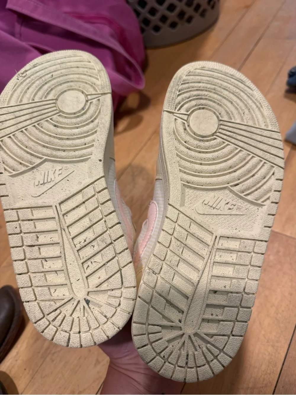 Air Jordan 1 Low SE Cream and Light Pink Low-Top Sneaker